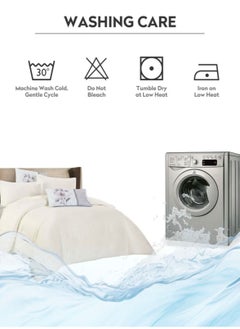 Turkish Duvet Set 6-Pcs King Size Striped Bed Set With 1 Duvet Cover(220 x 240 CM) 1 Fitted Sheet 2 Pillow Sham And 2 Pillowcases(Without Filler),Off white  - Image 5