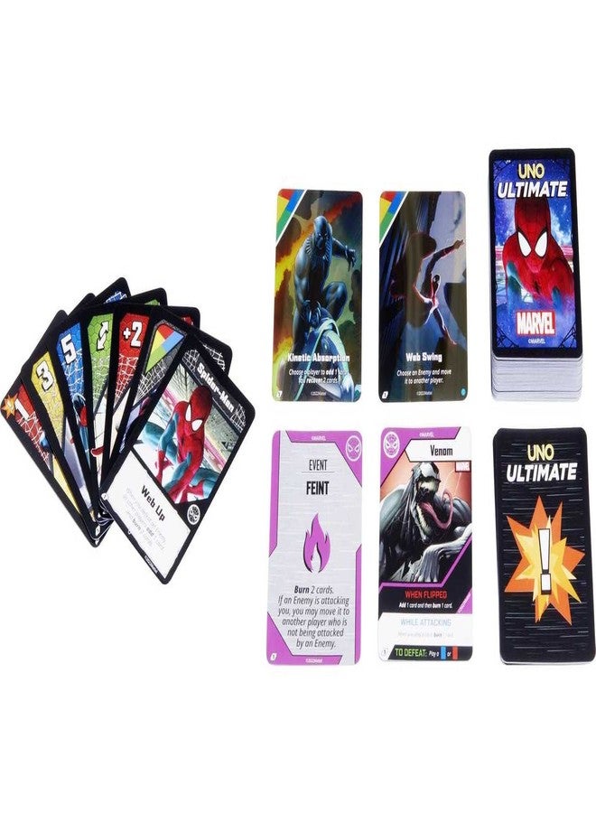Mattel Games UNO Ultimate Marvel Card Game Add-On Pack with Spider-Man Character Deck & 2 Collectible Foil Cards, Gift for Collectors & Kids Ages 7 Years & Older - Image 2