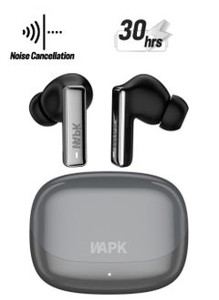 Korean Brand RS2 True Wireless Earpods,  6 Mics Hybrid ANC with AI Wind Noise Reduction, -42dB Noise Cancelling, Transparency Mode, Normal Mode, ANC Mode, 30-Hour Battery Life, Bluetooth 5.4, IPX5 Waterproof, Powerful Bass