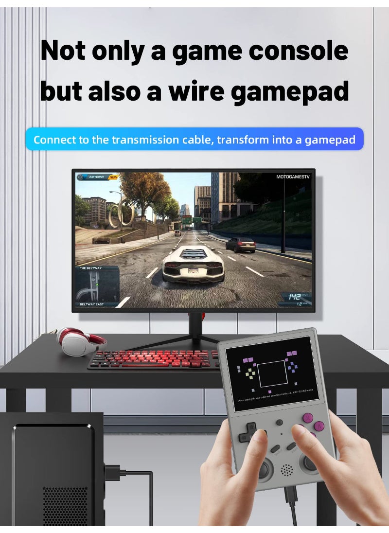 AROAQ - RG353V Handheld Game Console 3.5 Inch IPS Screen 640x480 High Resolution CPU RK3566 Quad-Core OS Android 11 Linux 2G/64G+16G 3200Mah Battery Grey - Image 1