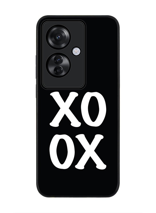 Stylizedd Rugged Black edge case for Oppo Reno11 F / Oppo F25 Pro 5G, Slim fit Soft Case Flexible Rubber Edges Anti Drop TPU Gel Thin Cover -  XOXO - Image 1