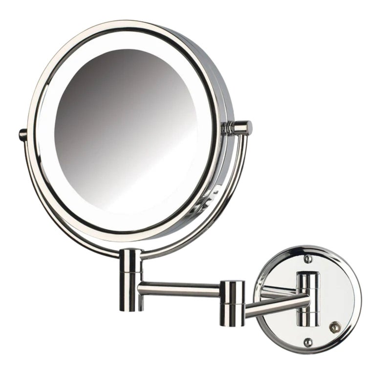 JERDON Wall-Mounted Vanity Mirror with Lights - Hard Wired Makeup Mirror with 8X Magnification & Chrome Finish - Direct Wire Model HL88CLD - Image 1