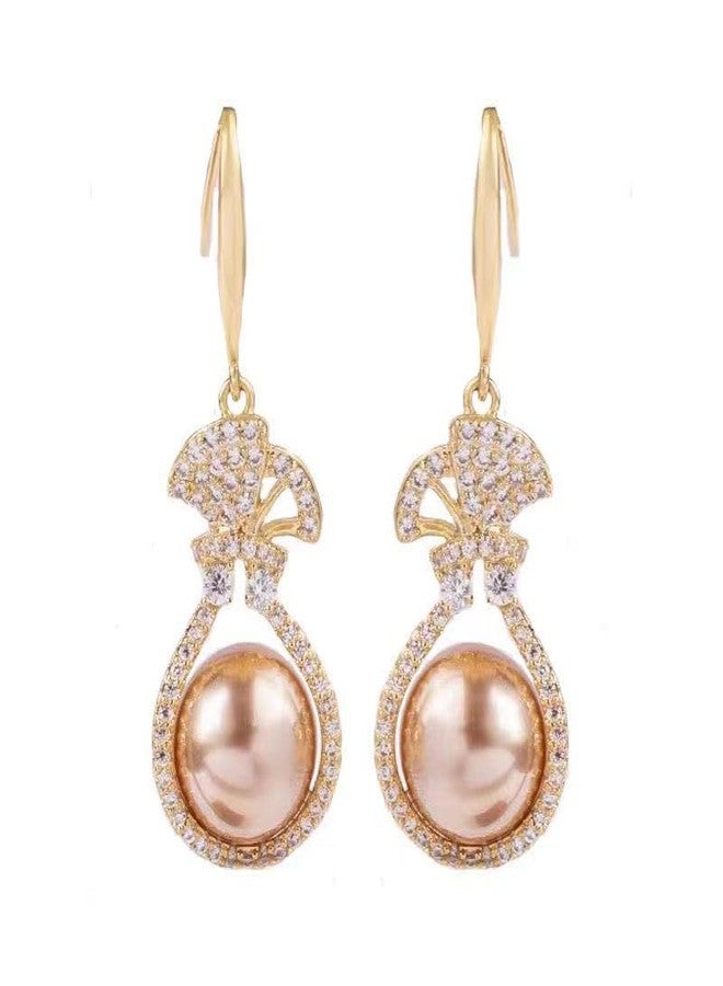 AMAAL Pearl Drop Earrings for Women & Girls | Korean Style Gold Bow Design Ear rings | AD Stone Studded Pearl Dangler Ear rings | Western Stylish Jewellery | Valentine Gift for Girlfriend -247 - Image 1
