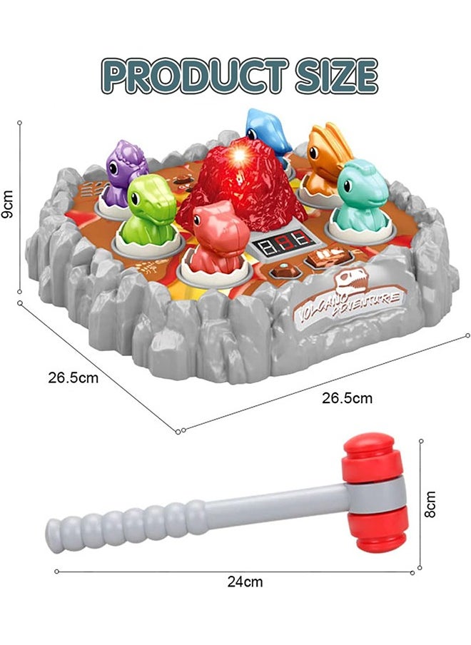 LENND - Whack A Mole Game for Toddlers, Interactive Dinosaur Toys for Kids 3-5 Boys/Girls with Sound and Light, Spray Volcano Toy for 3 4 5 6 7 Year Old, Whack A Dinosaur Game with 2 Soft Hammer - Image 1