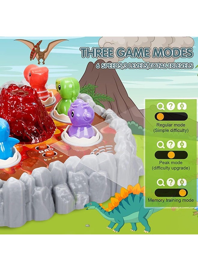 LENND - Whack A Mole Game for Toddlers, Interactive Dinosaur Toys for Kids 3-5 Boys/Girls with Sound and Light, Spray Volcano Toy for 3 4 5 6 7 Year Old, Whack A Dinosaur Game with 2 Soft Hammer - Image 1
