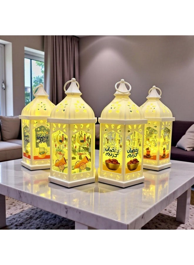 فانوس رمضان بلاستيكي بتصميم إسلامي عتيق مع إضاءة 29X13 سم - Image 2