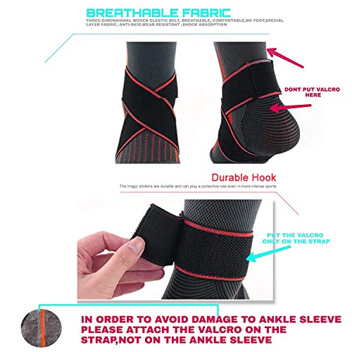 serveuttam Ankle Support Brace Adjustable Sleeves - Running Compression Foot Brace for Men Women | Ankle Binder Pain Relief for Ankle Sprained (Maroon) - Image 3