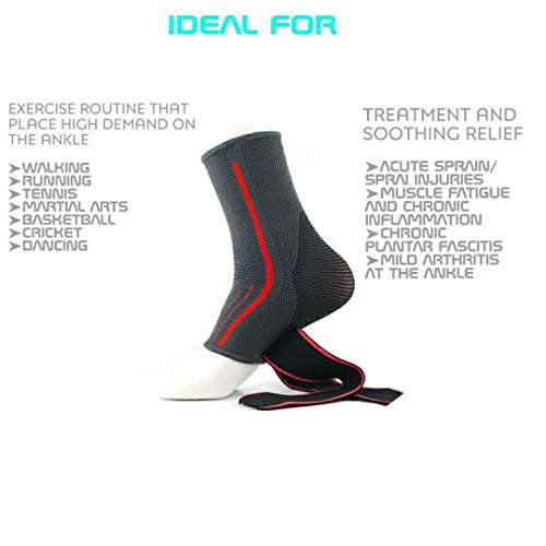 serveuttam Ankle Support Brace Adjustable Sleeves - Running Compression Foot Brace for Men Women | Ankle Binder Pain Relief for Ankle Sprained (Maroon) - Image 4
