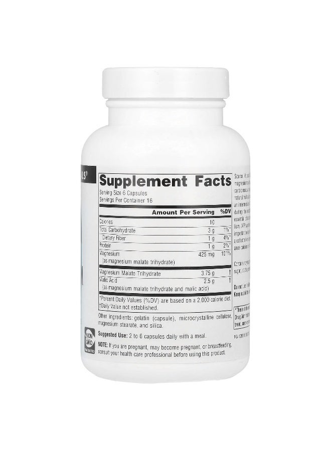 Source Naturals, Magnesium Malate, 3,750 mg, 100 Capsules (625 mg per Capsule) (Packaging may vary) - Image 2