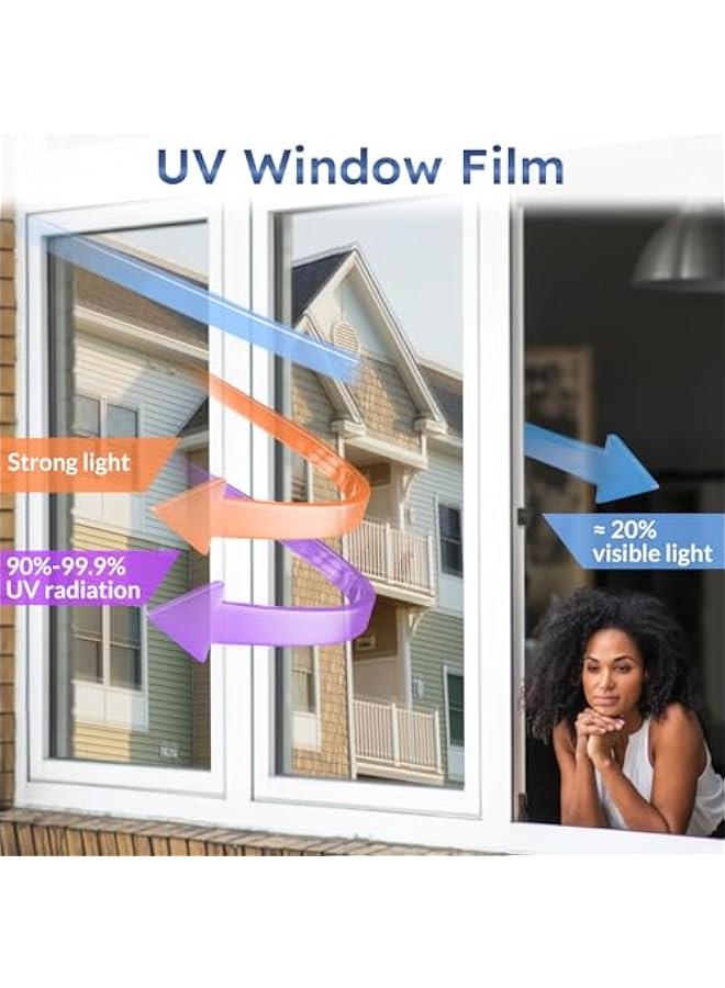 One Way Mirror Film Reflective Window Film Silver Mirror Glass Film, Heat Control Privacy Sun Block Window Sticker Solar Control Insulation Mirrored Window Tint,17.5 x70.8 - Image 3