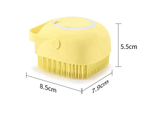 Fayby Slicone Bath Body Brush with Shampoo Dispenser Soft Bristle Palm Body Massage Shower Body Foot Scrubber Bath Brush for Men Women Multicolor - Image 2
