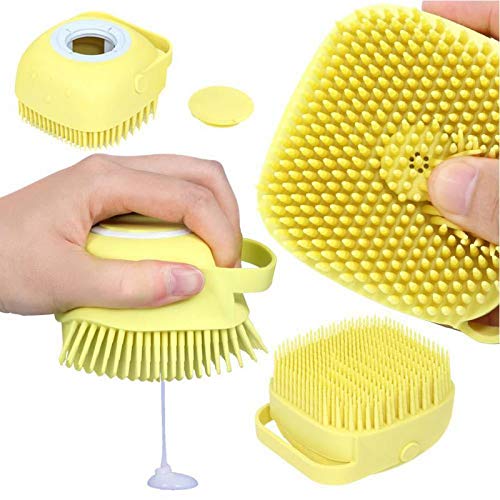 Fayby Slicone Bath Body Brush with Shampoo Dispenser Soft Bristle Palm Body Massage Shower Body Foot Scrubber Bath Brush for Men Women Multicolor - Image 3