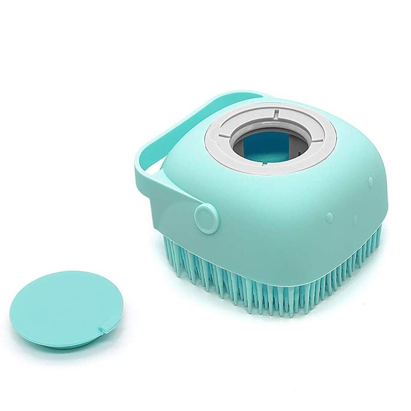 Fayby Slicone Bath Body Brush with Shampoo Dispenser Soft Bristle Palm Body Massage Shower Body Foot Scrubber Bath Brush for Men Women Multicolor - Image 1