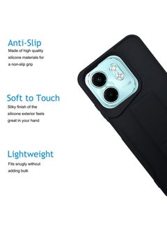 Waldic Premium Silicone Magnetic Hand Grip Case Cover for Infinix Smart 9 - Black  - Image 2