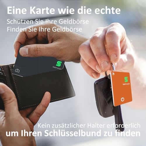 SEINXON Wallet Finder RFID Blocking Card IP68 Item Tracker Works with Apple Find My APP & Network with Recharge Clip (iOS Only) - Image 2
