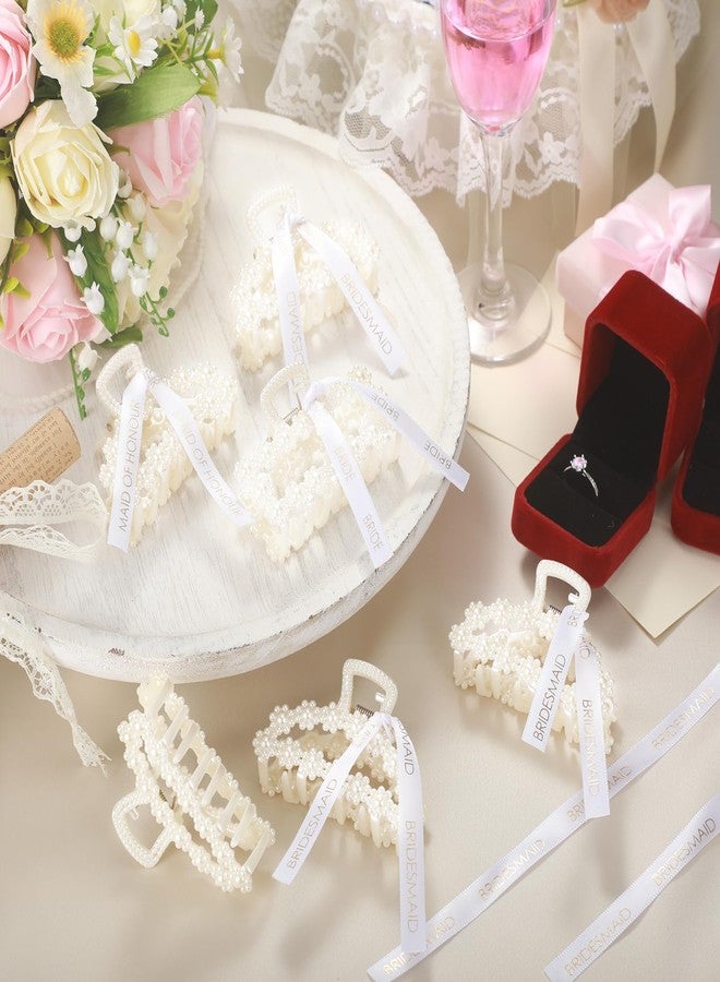 Hotop 11 Pcs Pearl Hair Clips - 3.15 Inch Hair Claw Clips for Thick/Thin Hair, Bridesmaid Accessories, Wedding Party Gift - Image 3