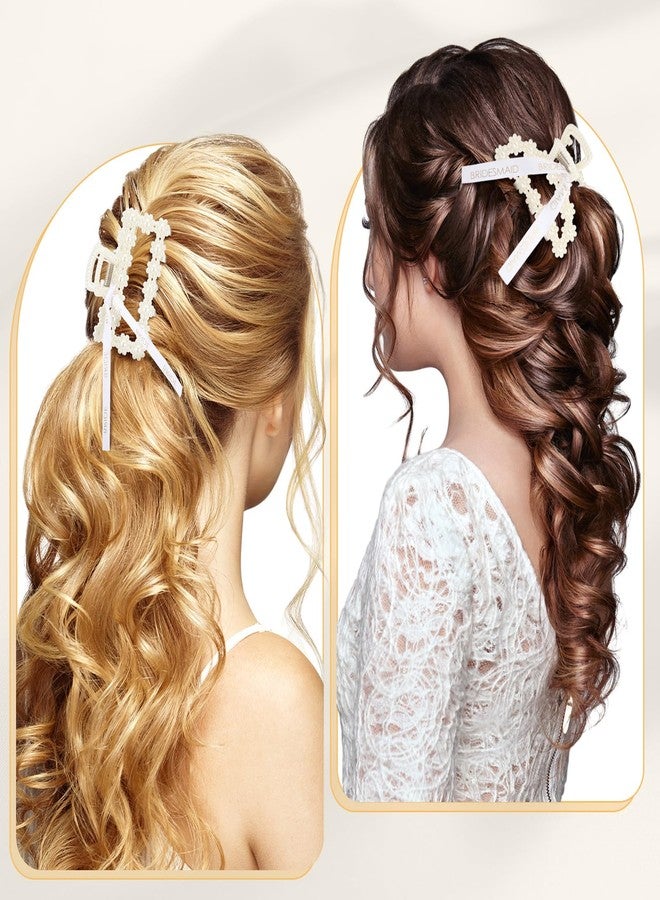 Hotop 11 Pcs Pearl Hair Clips - 3.15 Inch Hair Claw Clips for Thick/Thin Hair, Bridesmaid Accessories, Wedding Party Gift - Image 5