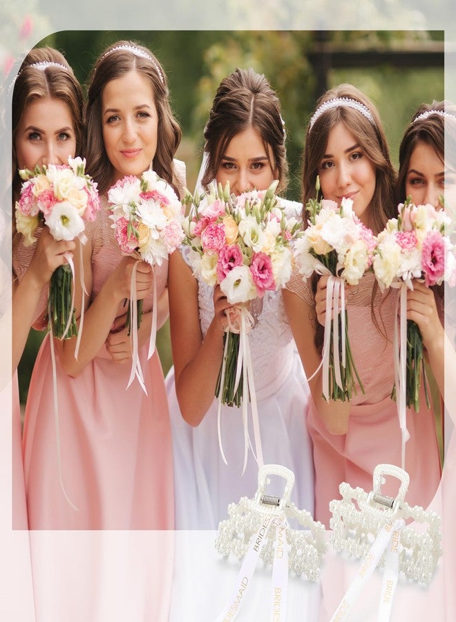 Hotop 11 Pcs Pearl Hair Clips - 3.15 Inch Hair Claw Clips for Thick/Thin Hair, Bridesmaid Accessories, Wedding Party Gift - Image 4