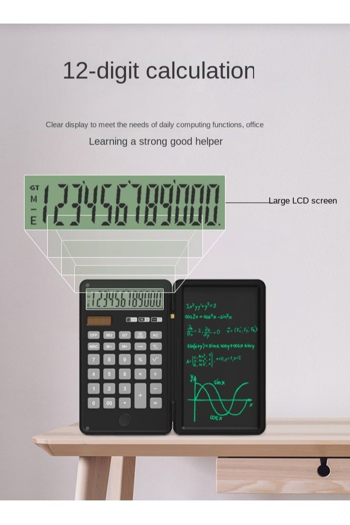 Generic Intelligent folding portable scientific function calculator, handwriting board for accounting students, solar powered handwriting board calculator - Image 3
