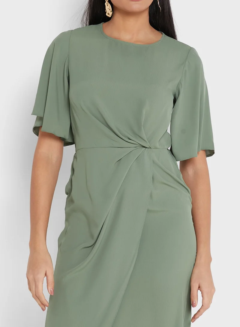 DEBENHAMS Angel Sleeve Knot Detail Dress