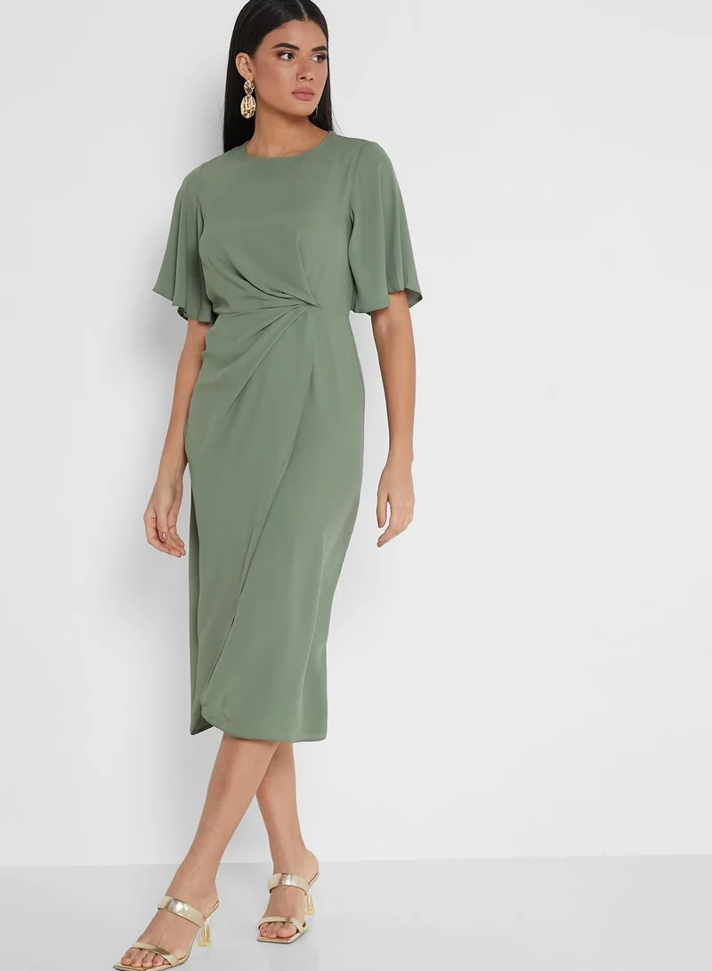 DEBENHAMS Angel Sleeve Knot Detail Dress