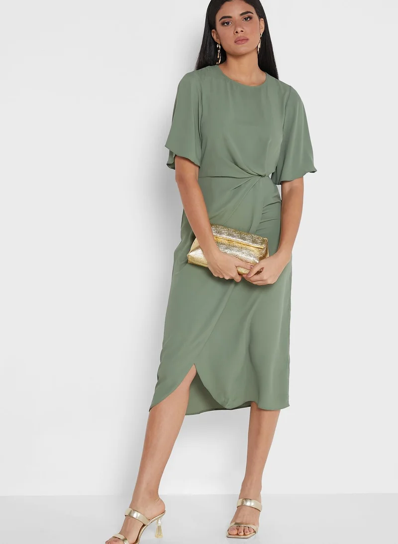 DEBENHAMS Angel Sleeve Knot Detail Dress