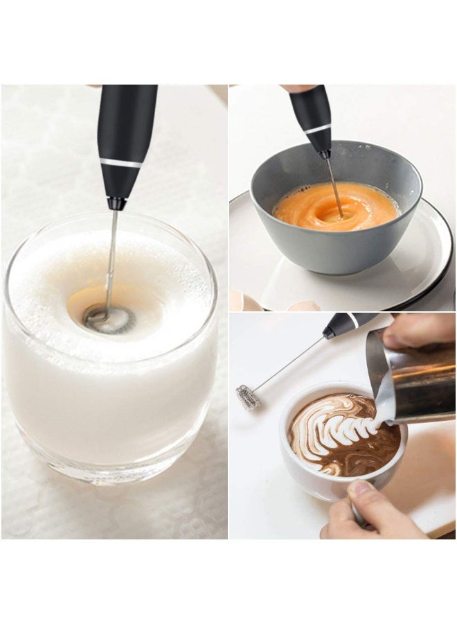 Milk Frother, USB Rechargeable Handheld Electric Foam Maker with 2 Stainless Whisks, 3-Speed Adjustable, Perfect for Bulletproof Coffee, Lattes, Cappuccino, Matcha, Hot Chocolate - Image 4