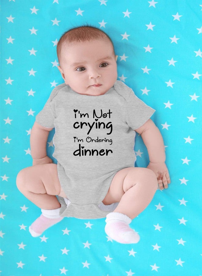 Crazy Bros Tees I'm Not Crying, I'm Ordering Dinner - Baby Clothes - Funny Newborn Bodysuit Outfits for Boys and Girls (6 Months, Heather Grey) - Image 4