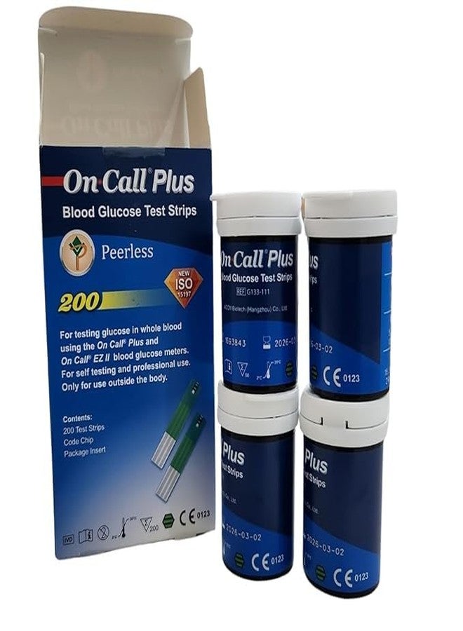 شرائط اختبار نسبة السكر في الدم On Call Plus، 200 شريط، معتمدة وفقًا لمعيار ISO 15197، للاستخدام الشخصي والمهني - Image 3