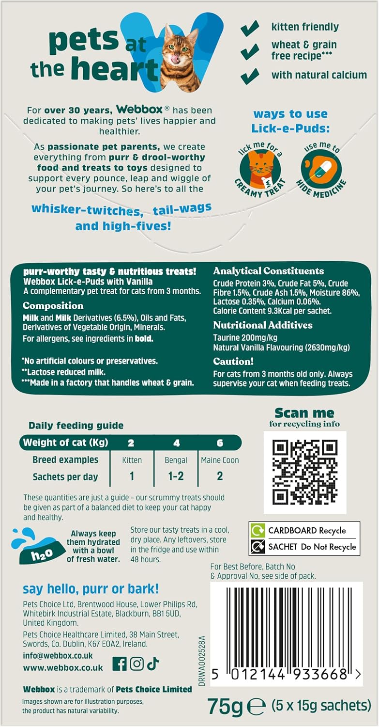 Webbox وجبات ويب بوكس ليك-إي-بودز بنكهة الفانيليا للقطط - Image 2