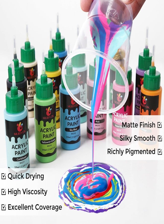 MUBYOK 2oz Matte Acrylic Paint Set with precision applicator cap for Car freshie Painting, Drawing & Art Supplies, DIY Arts And Crafts Freshie Supplies For Adults(Pack of 16) - Image 4