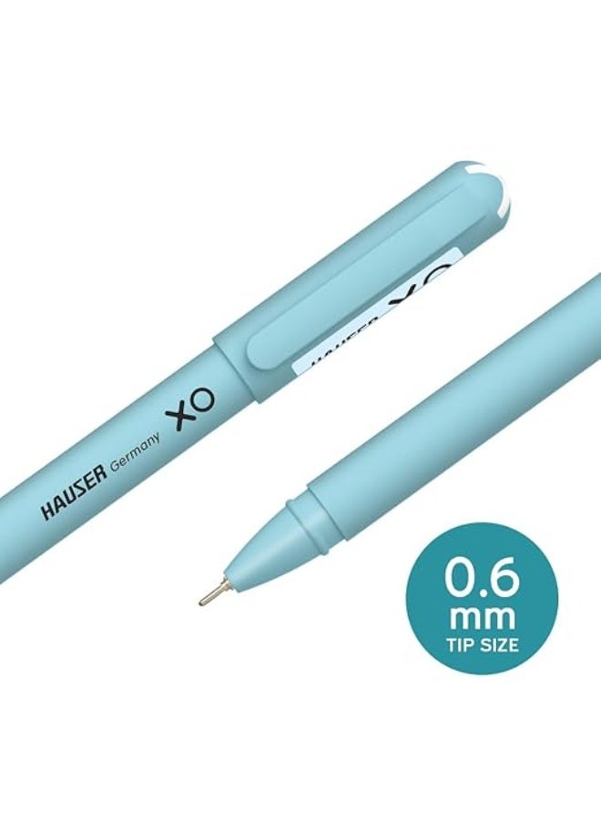 Hauser XO 0.7mm Ball Pen Blister Pack | Sleek Body & Minimalistic Design | Matt Finish & Solid Body Type | Low Viscosity Ink With Ultra Durable Tip | Blue Ink, Pack of 10 Pens - Image 3