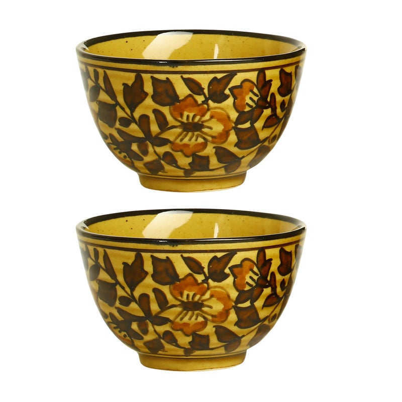 Caffeine Cerami Handmade Brown Sehra Katori Bowl Set of 6 - Image 2