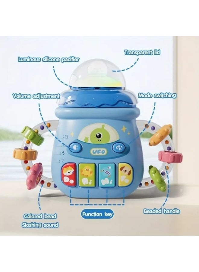 Baby Toddlers Musical Toys, Sensory Learning Toy with Music and Lights, Pacifier Teething Musical Toys, Soft Teething Music Baby Bottle Rattle Toy for Toddler, Boy and Girl Gift (Green) - Image 5