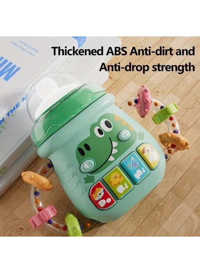 Baby Toddlers Musical Toys, Sensory Learning Toy with Music and Lights, Pacifier Teething Musical Toys, Soft Teething Music Baby Bottle Rattle Toy for Toddler, Boy and Girl Gift (Green) - Image 4