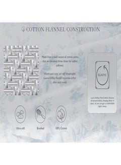 Laura Ashley Home - Full Sheets, Cotton Flannel Bedding Set, Brushed for Extra Softness & Comfort (Crestwood, Full)