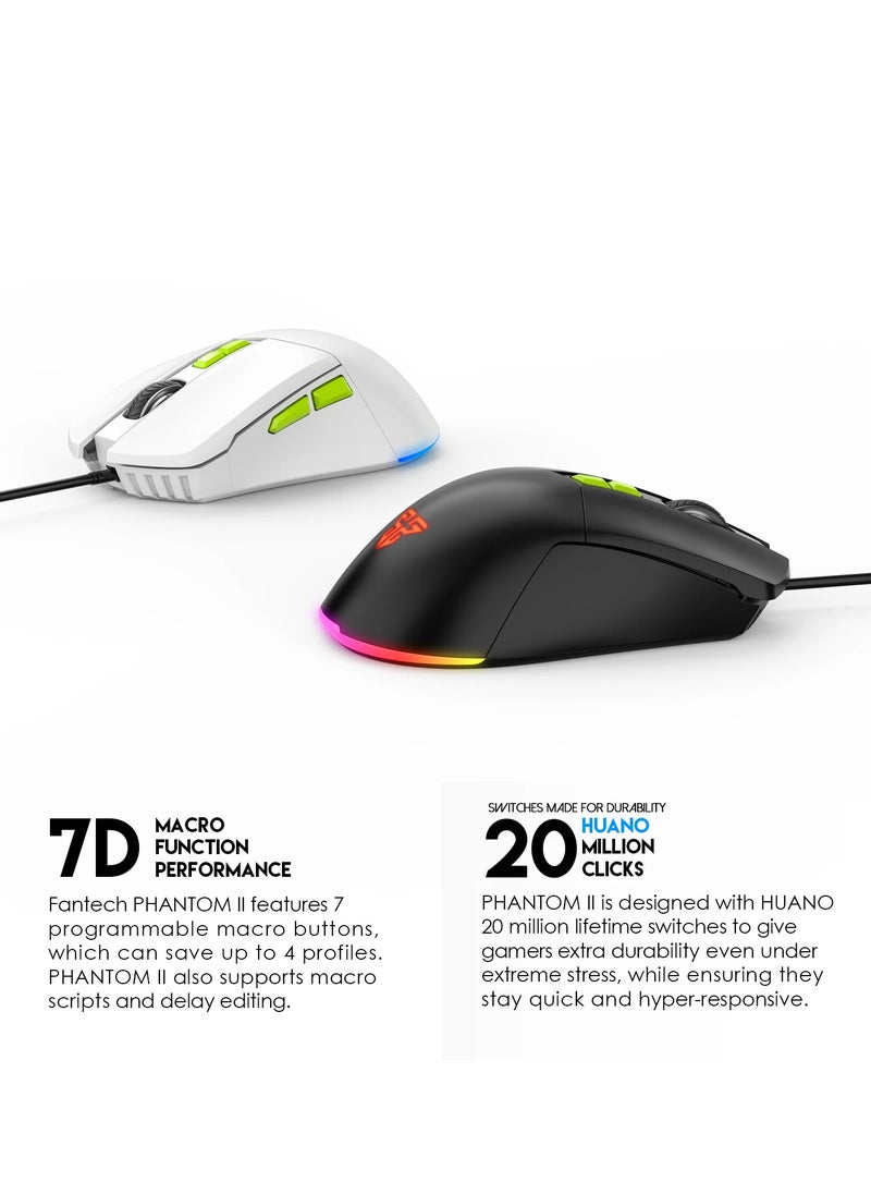 VX6 PHANTOM II  Gaming Mouse - Optical Sensor 7,200 DPI - With Software
