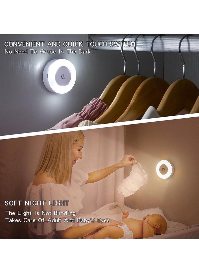 Generic 2 Pcs LED Closet Light,Night Touch Light Bright LED Push Lamp,3 Colors Dimmable Rechargeable Puck Tap Nightlight Battery Operated, Wireless Stick on Lighting for Wall, Closet, Kitchen, Under Cabinet, Counter  - Image 2