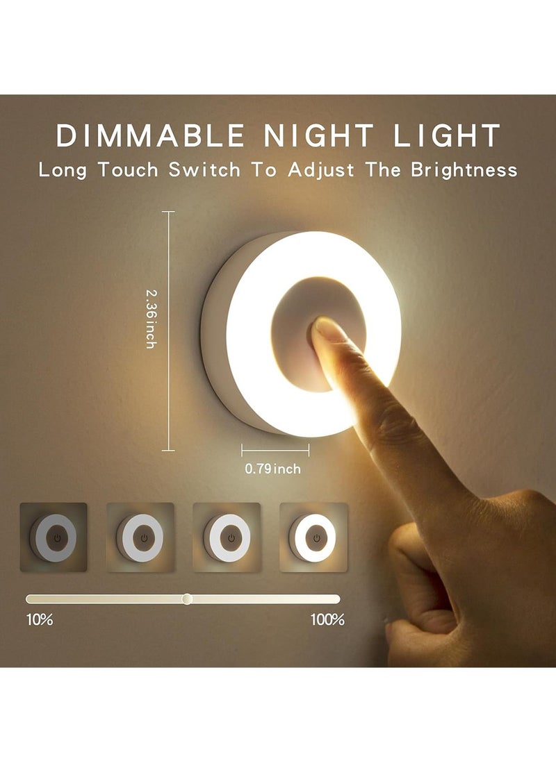 Generic 2 Pcs LED Closet Light,Night Touch Light Bright LED Push Lamp,3 Colors Dimmable Rechargeable Puck Tap Nightlight Battery Operated, Wireless Stick on Lighting for Wall, Closet, Kitchen, Under Cabinet, Counter  - Image 3