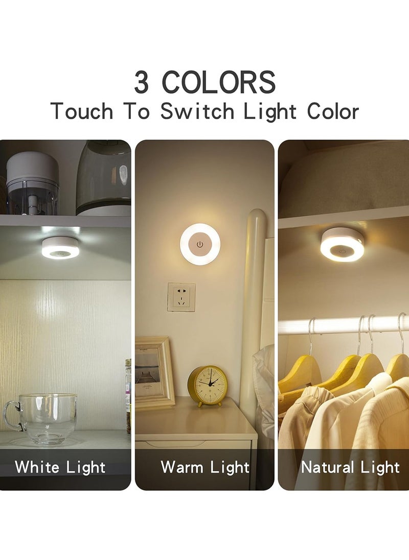 Generic 2 Pcs LED Closet Light,Night Touch Light Bright LED Push Lamp,3 Colors Dimmable Rechargeable Puck Tap Nightlight Battery Operated, Wireless Stick on Lighting for Wall, Closet, Kitchen, Under Cabinet, Counter  - Image 5