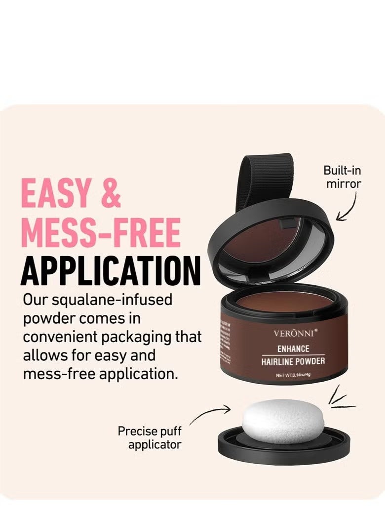 VERONNI Hairbear Hair Filler,Hairline Shadow Powder,Hairline Powder Instantly Conceals,Instant Volume&scalp Coverage for Thinning Hair,Fast & Full Care, 100% Water Sweat Resistant ( Black) - Image 5