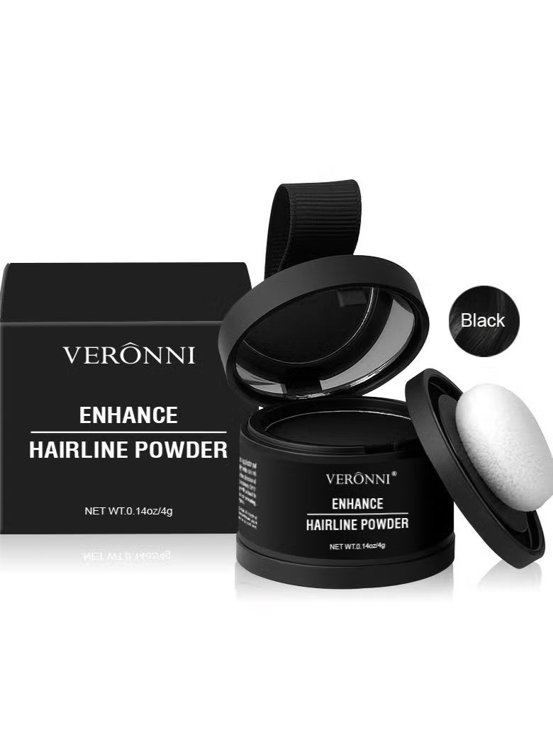 VERONNI Hairbear Hair Filler,Hairline Shadow Powder,Hairline Powder Instantly Conceals,Instant Volume&scalp Coverage for Thinning Hair,Fast & Full Care, 100% Water Sweat Resistant ( Black) - Image 1
