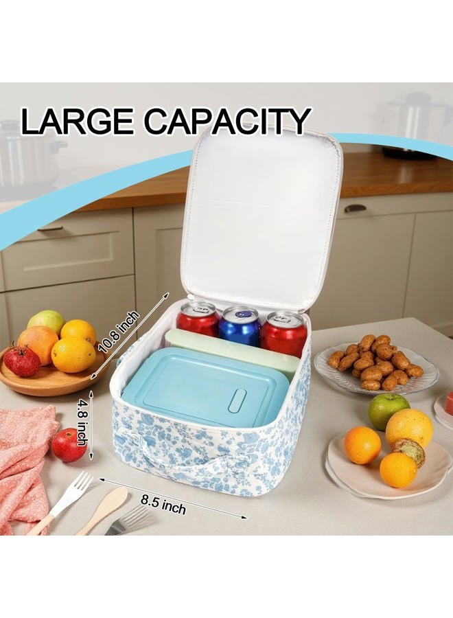 honitty Lunch Box for Women,Adult Small Lunch Bag,Reusable Insulated Lunch Box,Quilted Portable Lunch Bags - Image 3