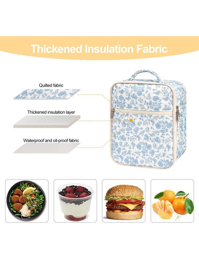 honitty Lunch Box for Women,Adult Small Lunch Bag,Reusable Insulated Lunch Box,Quilted Portable Lunch Bags - Image 2