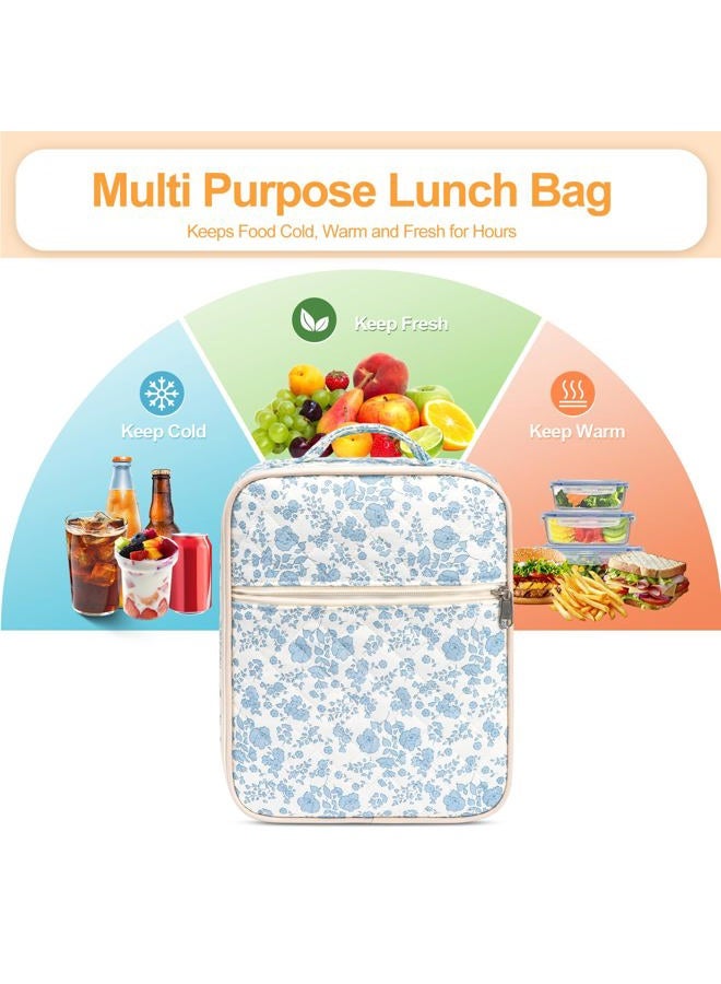 honitty Lunch Box for Women,Adult Small Lunch Bag,Reusable Insulated Lunch Box,Quilted Portable Lunch Bags - Image 4