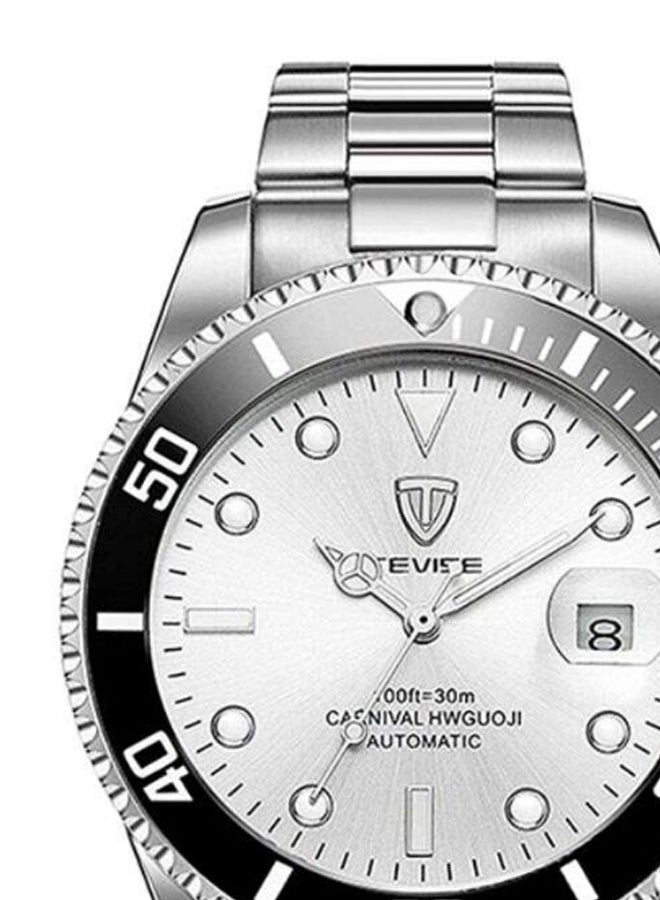 تيفيز ساعة يد بعقارب مقاومة للماء وبسوار من الستانلس ستيل طراز T801 للرجال - Image 2