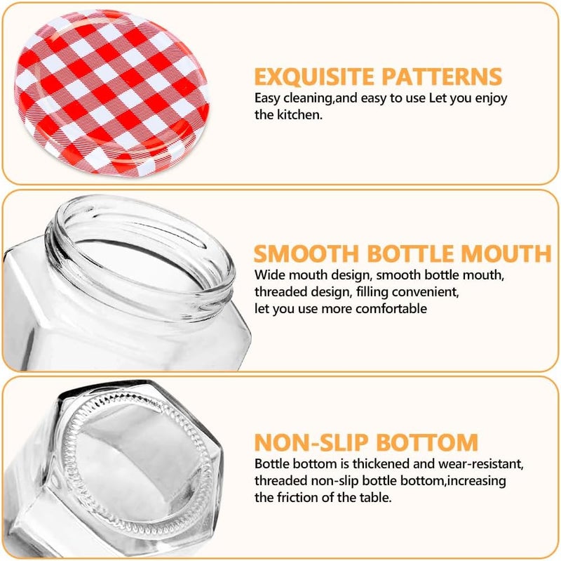 Showvigor Mason Jars 9oz/280ml with Lids,Canning Jars for Food Storage, Transparent Small Jar, Equipped with Metal Cover for Sealing, Jam, Sour Cucumber, Oats, Cookies, Candy, DIY Projects - Image 3