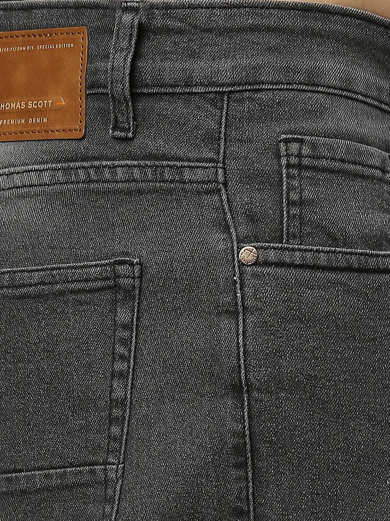 Thomas Scott Mens Mid Rise Clean Look Slim Fit Jeans (TSJ016_Dark Grey, 32) - Image 4