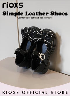 RIOXS Girls Princess Shoes Mary Jane Dance Flats Low Heel Soft Sole Shoes With Bowknot  - Image 5