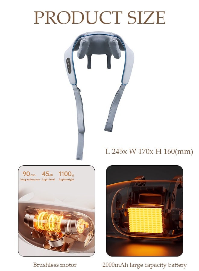 DUNISO Neck Massager with Heat, Electric Massager for Neck & Shoulder Massager, Massage Pillow for Neck, Shoulder, Deep Cervical Massage at Home for Muscle Relaxation - Image 4